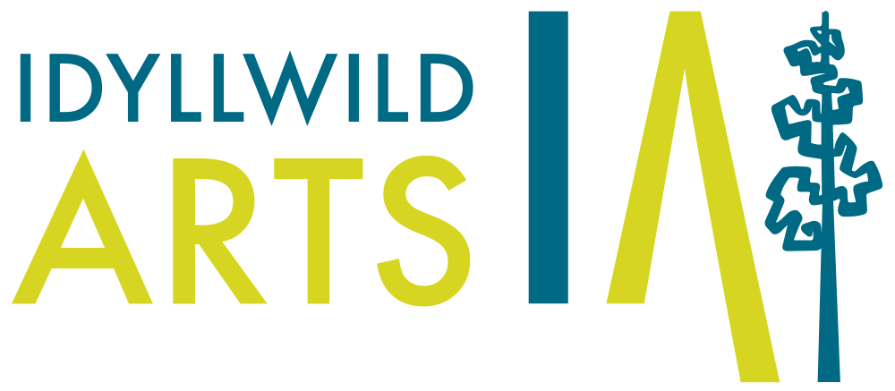 Idyllwild Arts logo in yellow ad blue color