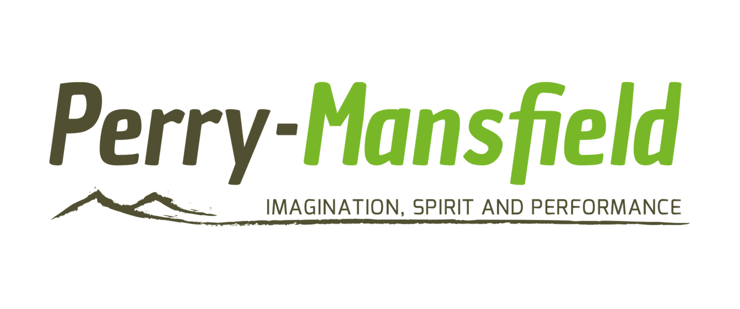 Perry Mansfield Logo in brown and green color